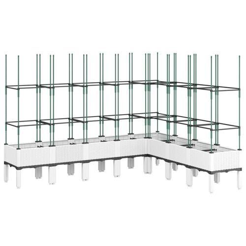 Plantekasse med espalier 200x160x142,5 cm PP hvid