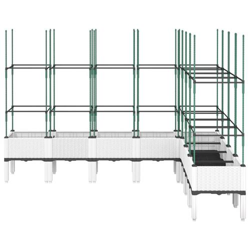 Plantekasse med espalier 200x160x142,5 cm PP hvid