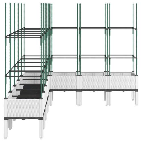 Plantekasse med espalier 200x160x142,5 cm PP hvid