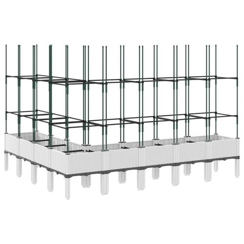 Plantekasse med espalier 200x160x142,5 cm PP hvid