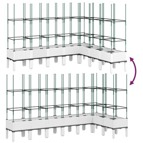 Plantekasse med espalier 200x160x142,5 cm PP hvid