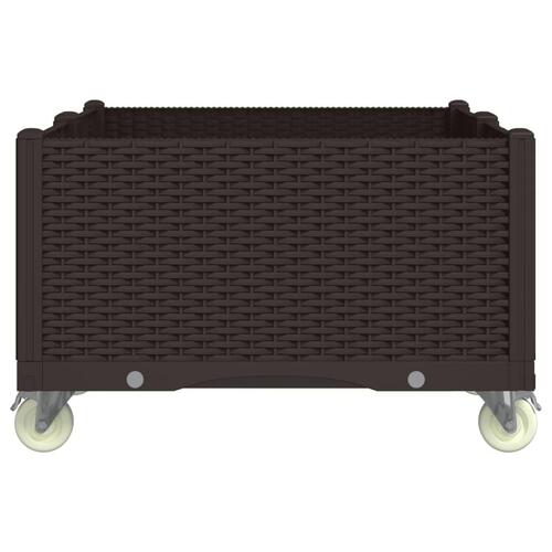 Plantekasse med hjul 100x80x54 cm PP brun