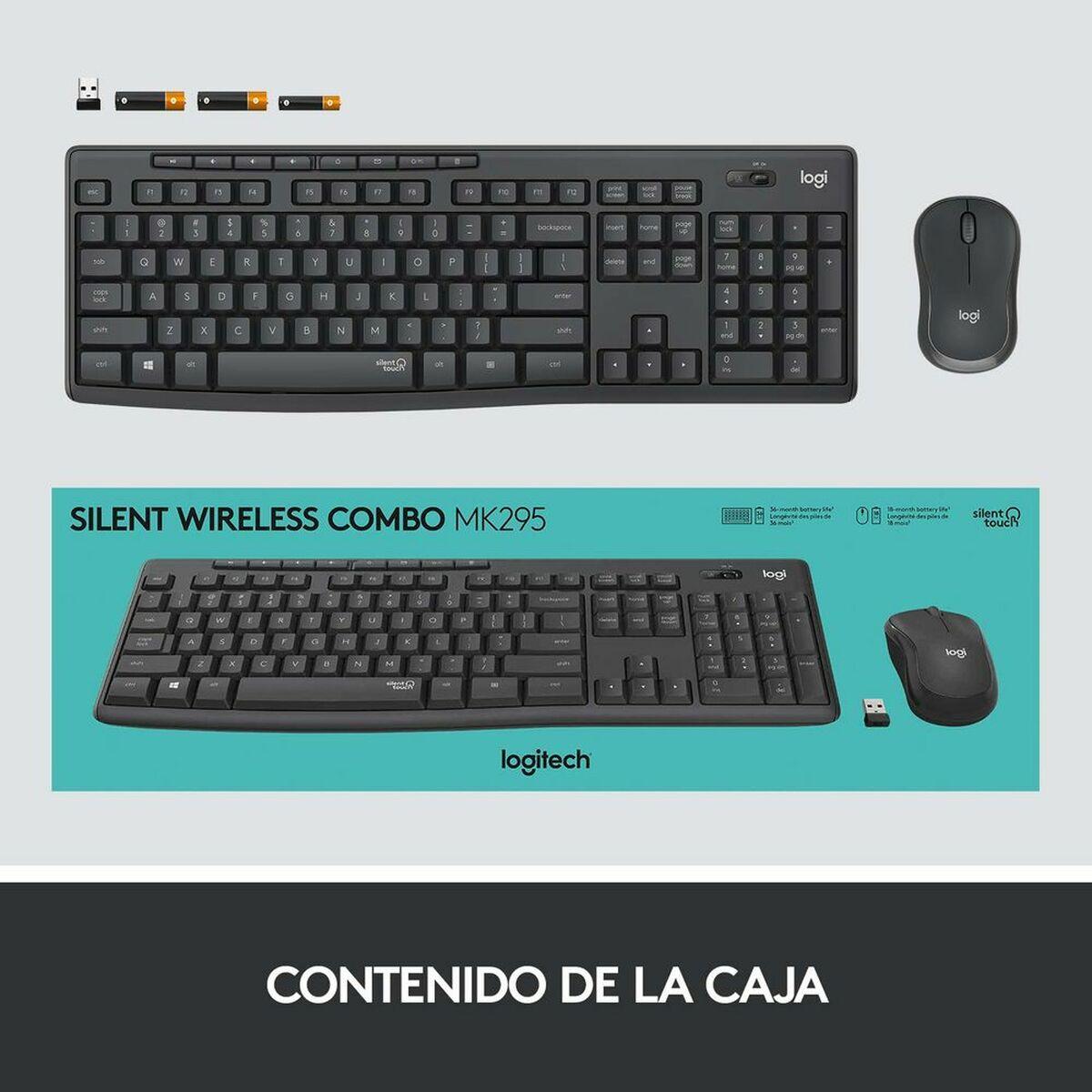 Tastatur og trådløs mus Logitech 920-009798 Sort Spansk qwerty QWERTY