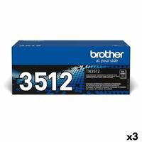 Original toner Brother TN3512 Sort (3 enheder)