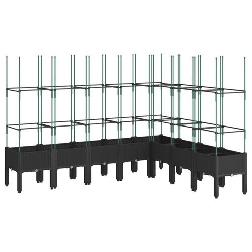 Plantekasse med espalier 200x160x142,5 cm PP sort