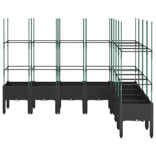 Plantekasse med espalier 200x160x142,5 cm PP sort