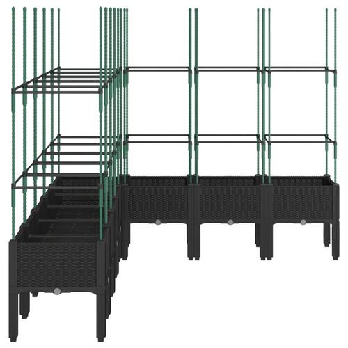Plantekasse med espalier 200x160x142,5 cm PP sort