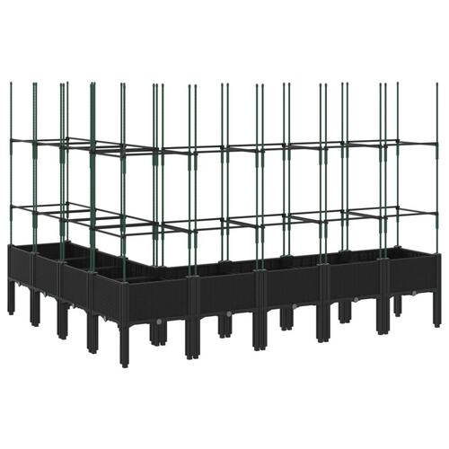 Plantekasse med espalier 200x160x142,5 cm PP sort