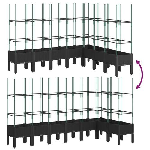 Plantekasse med espalier 200x160x142,5 cm PP sort