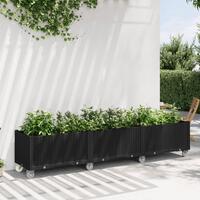 Plantekasse med hjul 240x50x54 cm PP sort