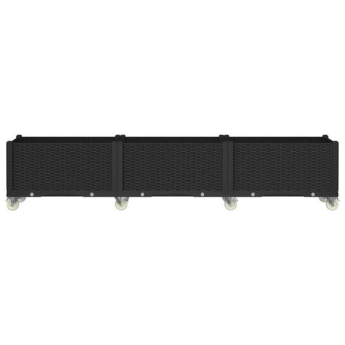 Plantekasse med hjul 240x50x54 cm PP sort