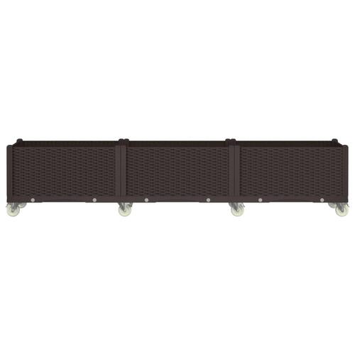 Plantekasse med hjul 240x50x54 cm PP brun