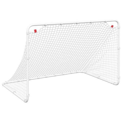 Fodboldmål 122x81x81 cm stål hvid