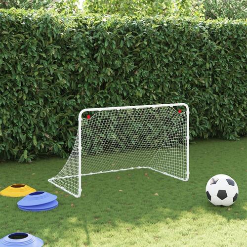 Fodboldmål 122x81x81 cm stål hvid