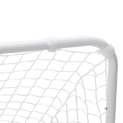Fodboldmål 122x81x81 cm stål hvid