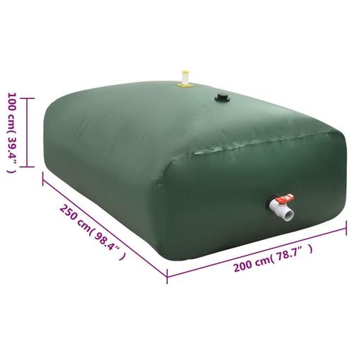 Vandtank med hane sammenfoldelig 5000 l PVC