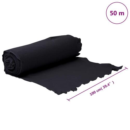 Ukrudtsdug 1x50 m polyesterfibre sort