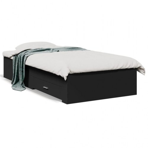Sengeramme med 2 skuffer 75 x 190 cm - sort