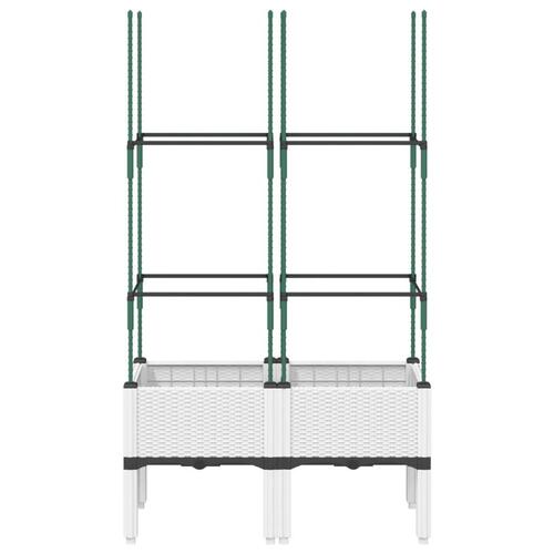 Plantekasse med espalier 80x40x142,5 cm PP hvid