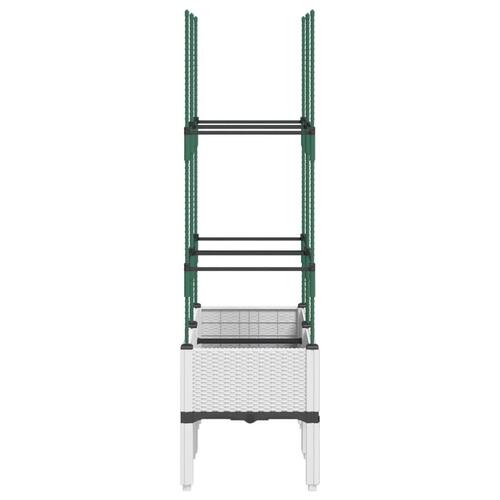 Plantekasse med espalier 80x40x142,5 cm PP hvid