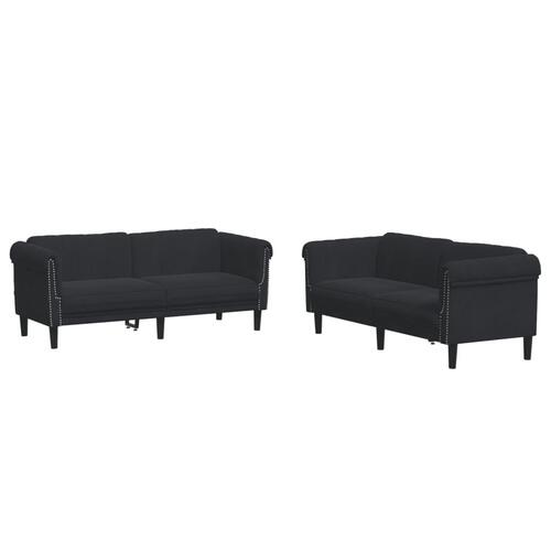 2 personers sofa velour sort