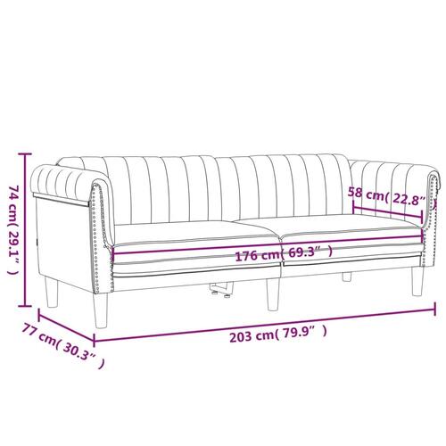 2 personers sofa velour sort