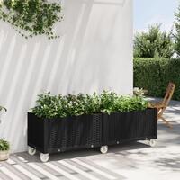 Plantekasse med hjul 160x50x54 cm PP sort