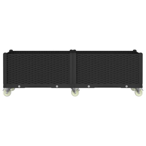 Plantekasse med hjul 160x50x54 cm PP sort