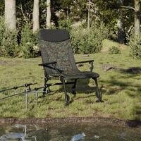 Fiskestol med armlæn foldbar camouflage