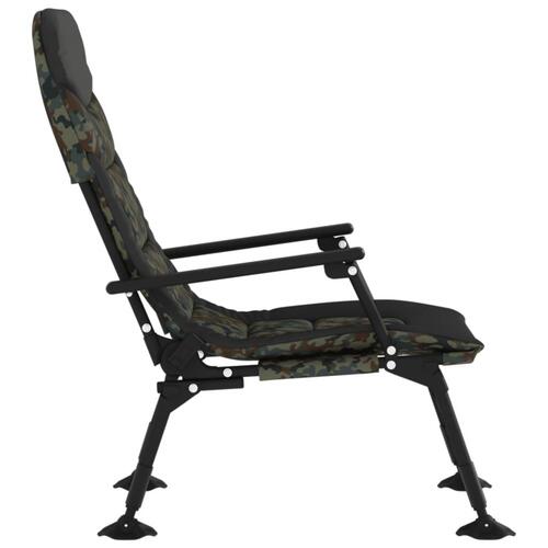 Fiskestol med armlæn foldbar camouflage