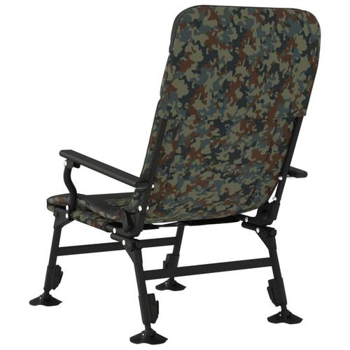 Fiskestol med armlæn foldbar camouflage