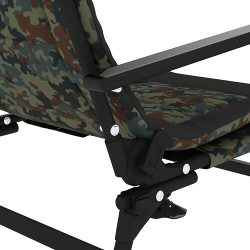Fiskestol med armlæn foldbar camouflage