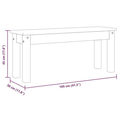 Spisebordsbænk Panama 105x30x45 cm massivt fyrretræ