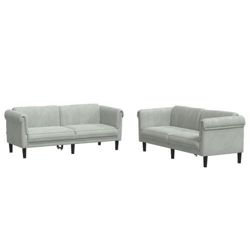 2 personers sofa velour lysegrå
