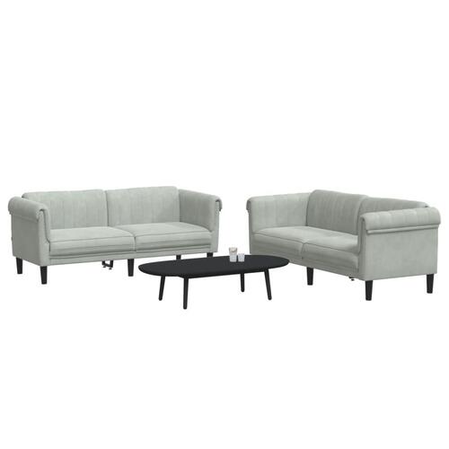 2 personers sofa velour lysegrå