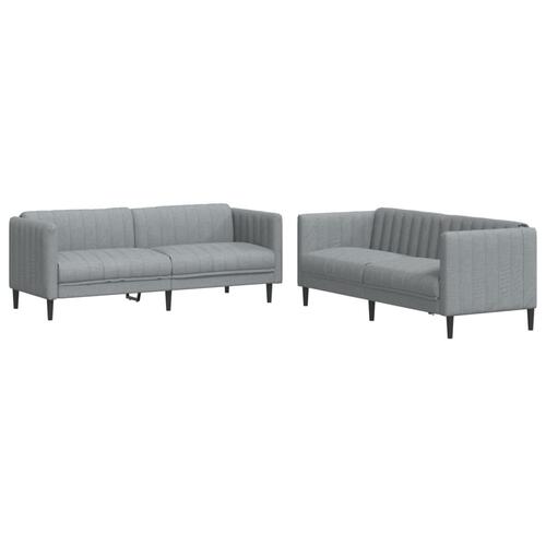 2 personers sofa stof lysegrå