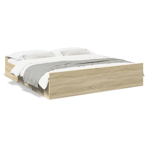 Sengeramme med 2 skuffer 180 x 200 cm - sonoma-eg