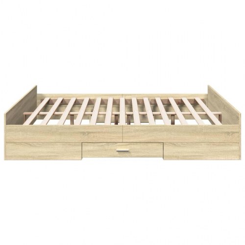 Sengeramme med 2 skuffer 180 x 200 cm - sonoma-eg