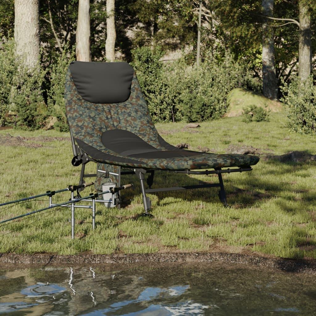 Fiskestol med justerbare fødder foldbar camouflage