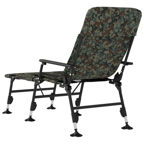 Fiskestol med justerbare fødder foldbar camouflage