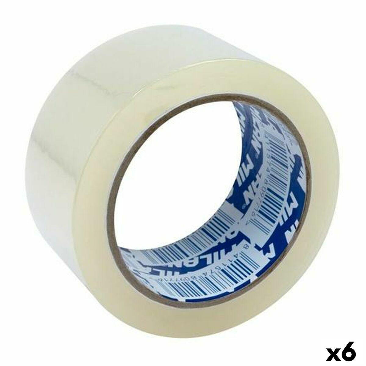 Milan pakketape gennemsigtig 5 cm × 66 m - 6 ruller