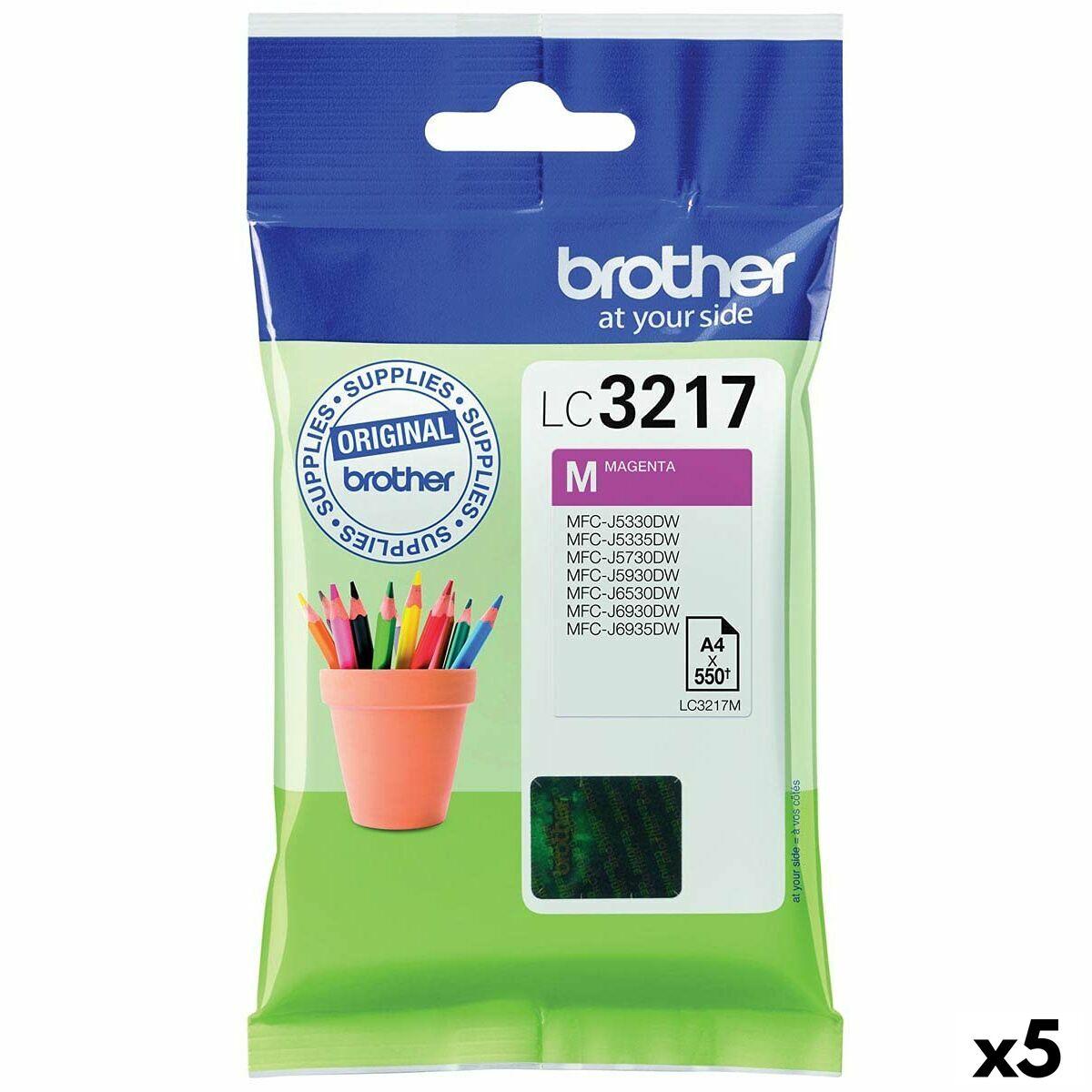 Brother LC3217 blækpatron - Magenta, original (5-pak)