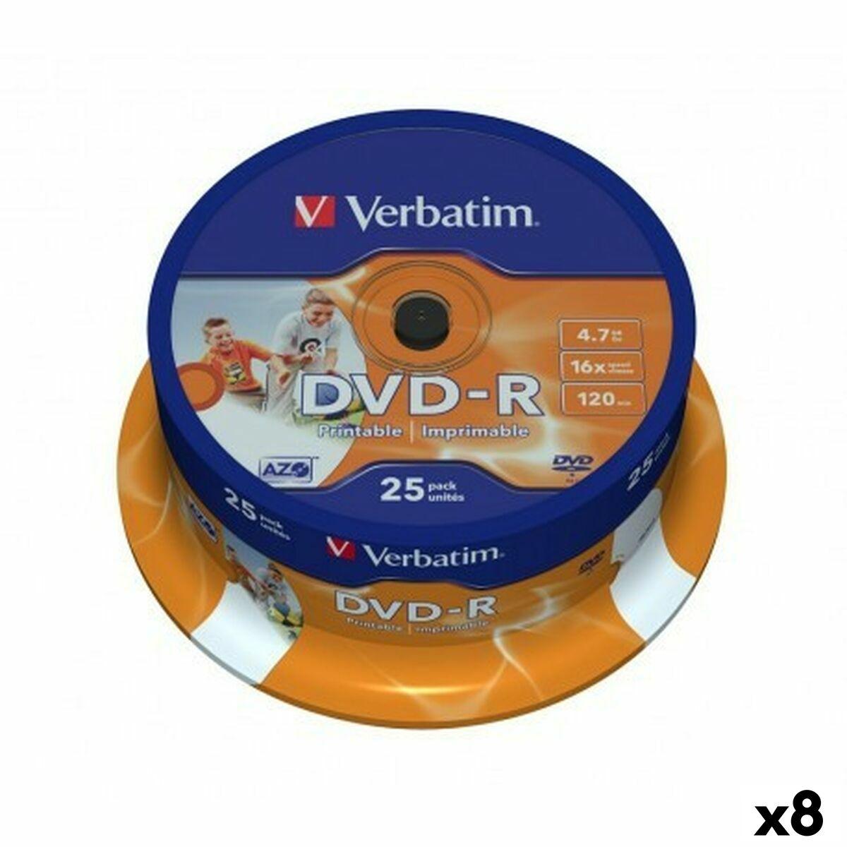 Verbatim DVD-R 4,7 GB 16x - 8 pakker á 25 stk.