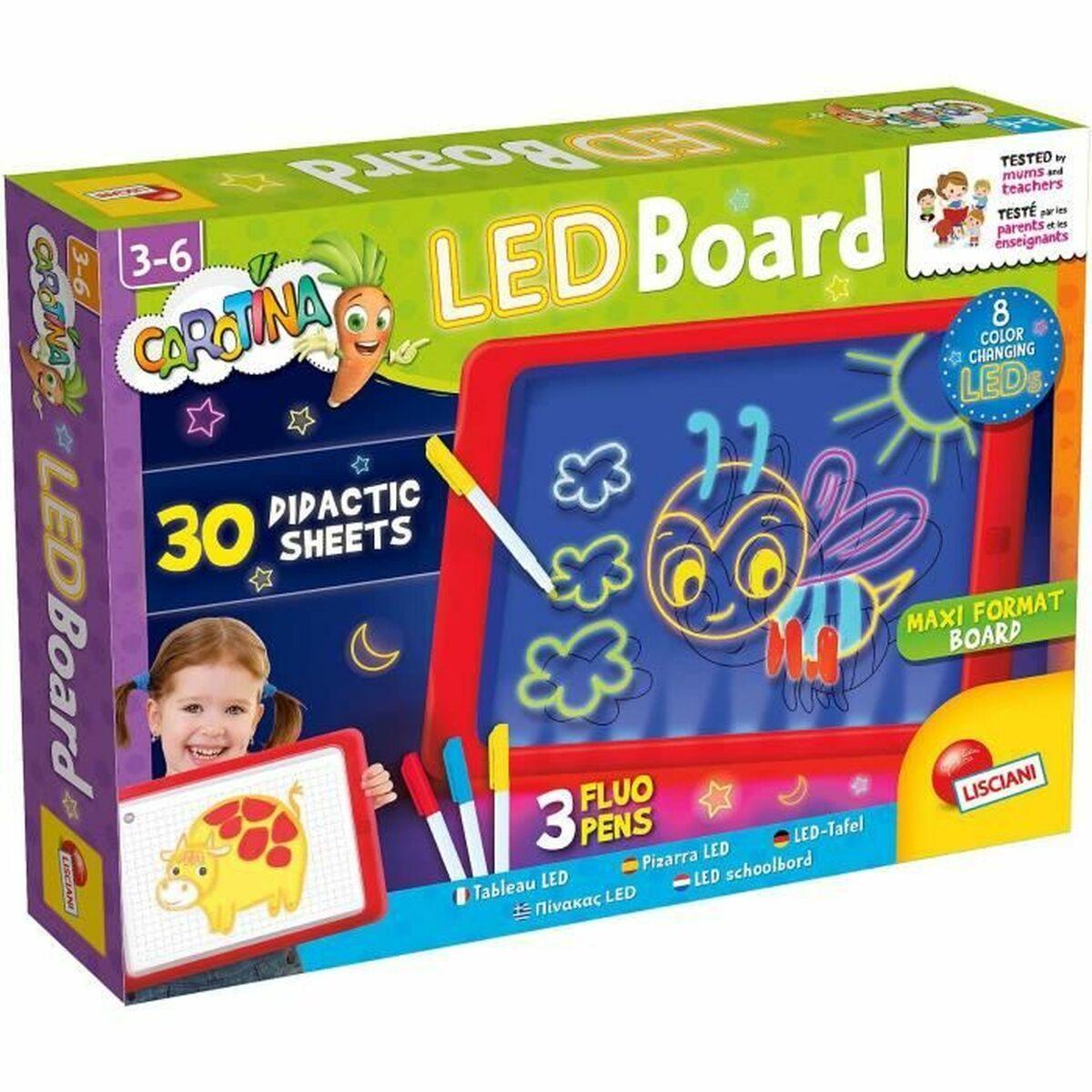 Legetavle med LED Lisciani Giochi - rød, 46 × 22 cm