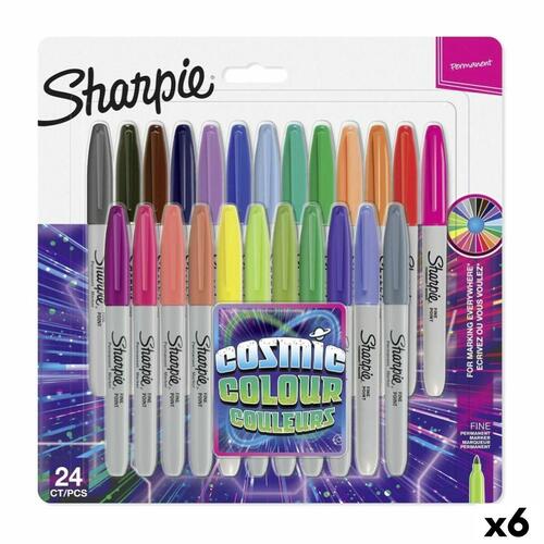 Sæt markører Sharpie Cosmic Colour Multifarvet (6 enheder)