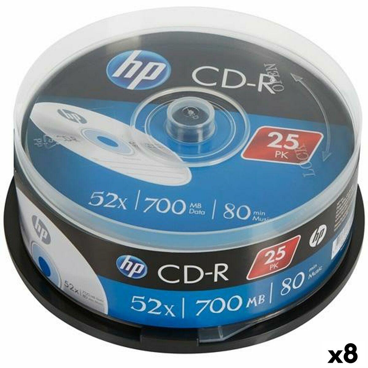 HP CD-R 700 MB 52x - spindel 25 stk (8 pakker)