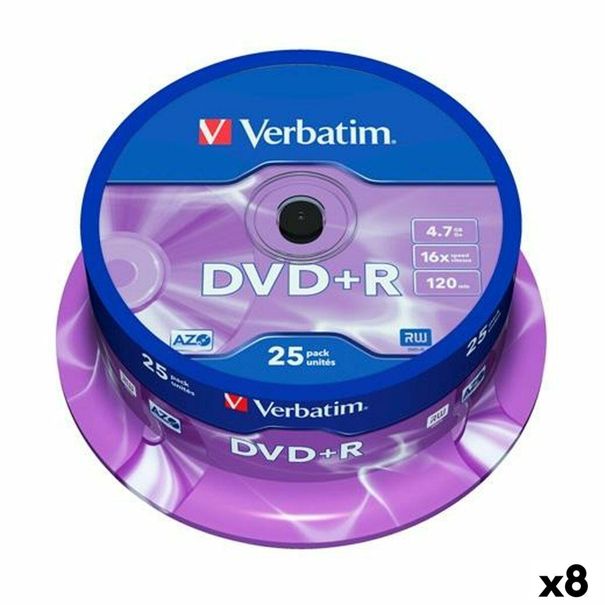 Verbatim DVD+R 4,7 GB 16x - 8 pakker á 25 stk.