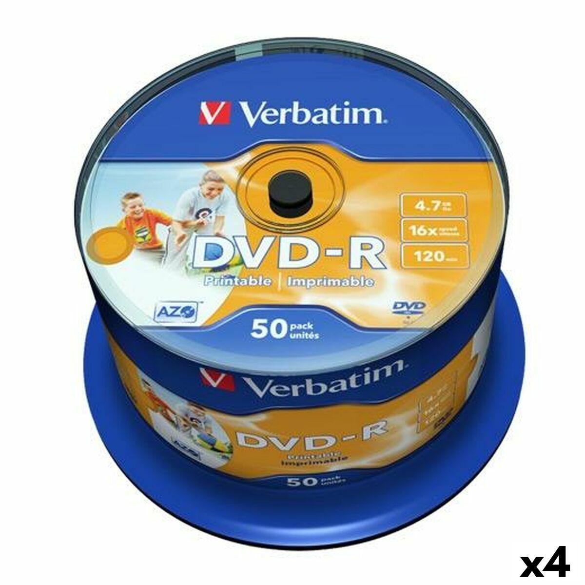 Verbatim DVD-R 4,7 GB 16x - 4 pakker á 50 stk.