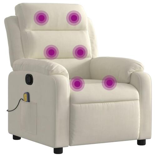 Massagestol velour cremefarvet