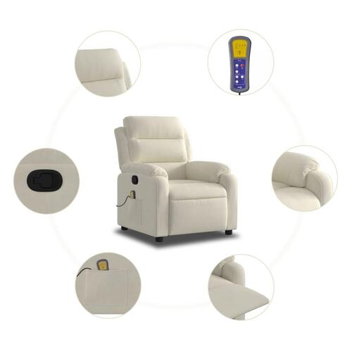 Massagestol velour cremefarvet